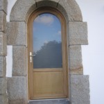 porte d'entrée bois avec vitrage